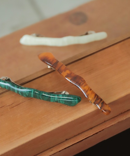 rapiecage（ラピエサージュ）の「ランダムラインショートバレッタ（バレッタ/ヘアクリップ・レディース・ブラウン/グリーン/キナリ・FREE）」の14枚目の写真