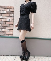 lilLilly | コットンレースミニスカート【セットアップ対応】(スカート)