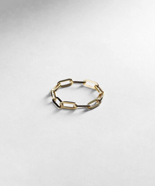 K18中空プリムケーブルチェーン リングM（リング）｜COCOSHNIK