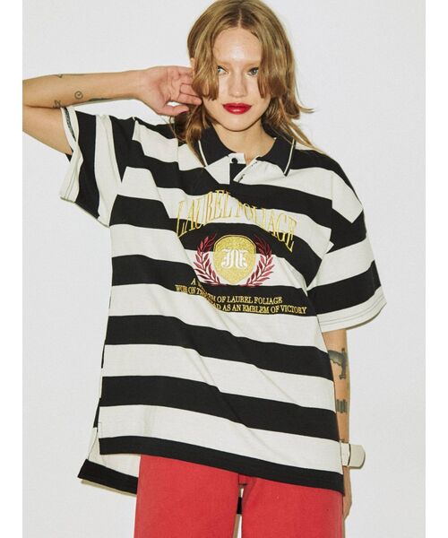 jouetie（ジュエティ）の「エンブレムポロカラールーズトップス（Tシャツ/カットソー・レディース・ブラック/ピンク/ブルー・MEDIUM）」の22枚目の写真