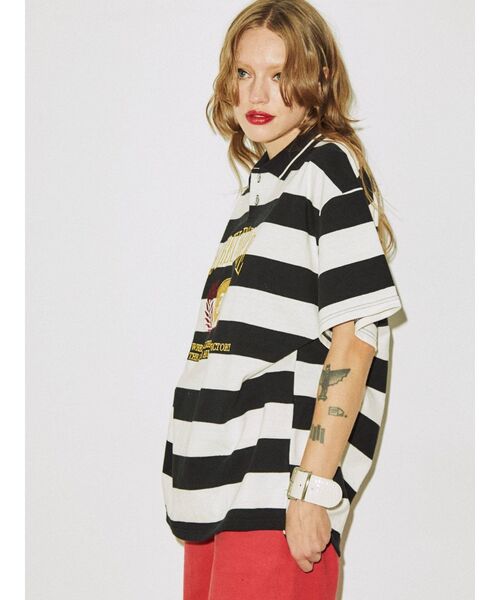 jouetie（ジュエティ）の「エンブレムポロカラールーズトップス（Tシャツ/カットソー・レディース・ブラック/ピンク/ブルー・MEDIUM）」の19枚目の写真