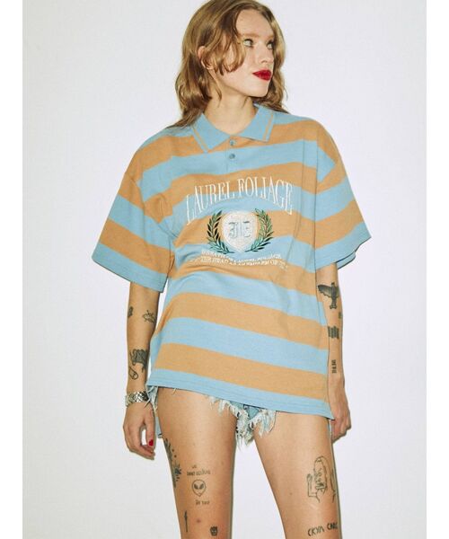 jouetie（ジュエティ）の「エンブレムポロカラールーズトップス（Tシャツ/カットソー・レディース・ブラック/ピンク/ブルー・MEDIUM）」の20枚目の写真