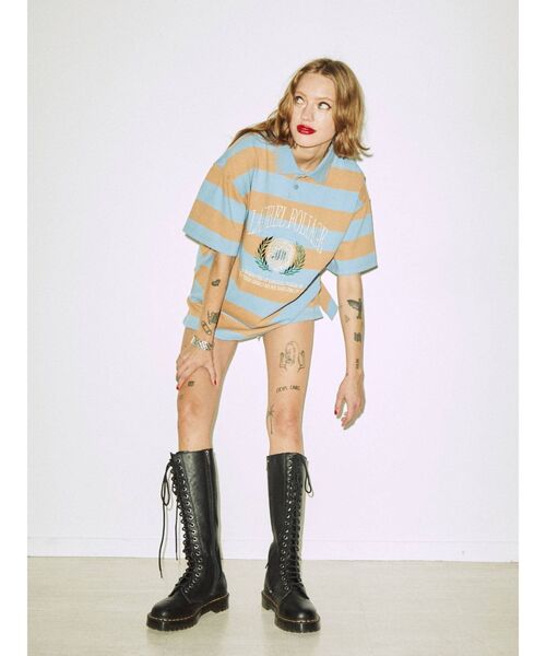 jouetie（ジュエティ）の「エンブレムポロカラールーズトップス（Tシャツ/カットソー・レディース・ブラック/ピンク/ブルー・MEDIUM）」の6枚目の写真