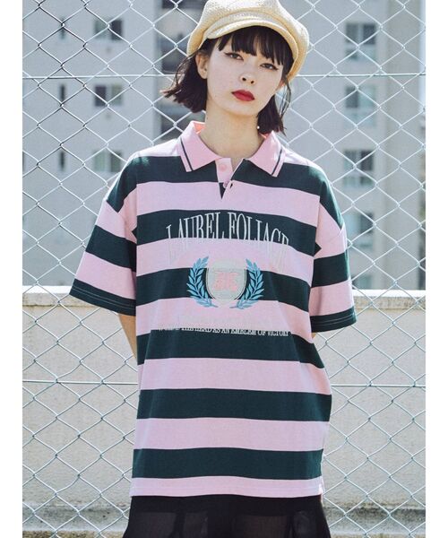 jouetie（ジュエティ）の「エンブレムポロカラールーズトップス（Tシャツ/カットソー・レディース・ブラック/ピンク/ブルー・MEDIUM）」の12枚目の写真
