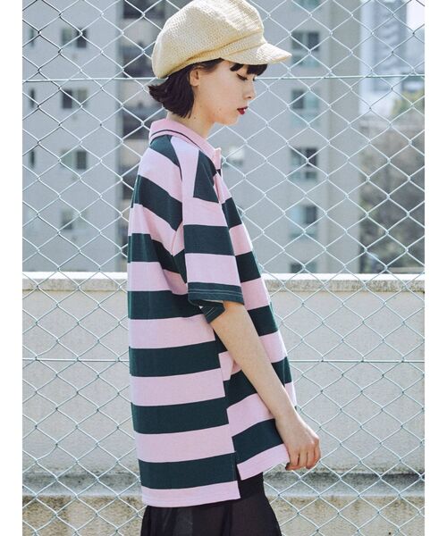 jouetie（ジュエティ）の「エンブレムポロカラールーズトップス（Tシャツ/カットソー・レディース・ブラック/ピンク/ブルー・MEDIUM）」の15枚目の写真