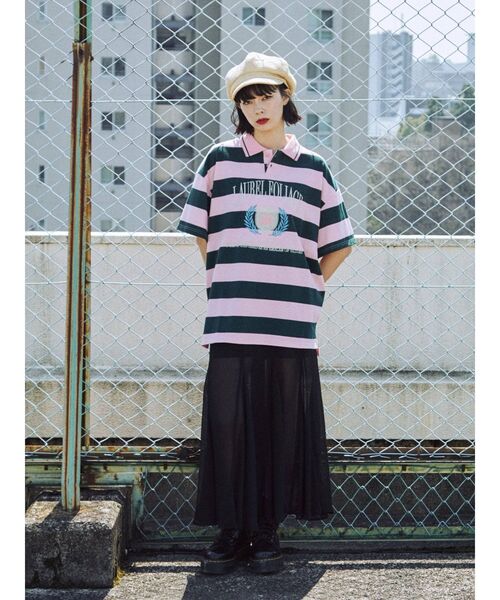 jouetie（ジュエティ）の「エンブレムポロカラールーズトップス（Tシャツ/カットソー・レディース・ブラック/ピンク/ブルー・MEDIUM）」の18枚目の写真