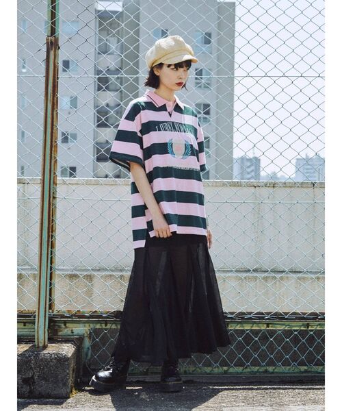 jouetie（ジュエティ）の「エンブレムポロカラールーズトップス（Tシャツ/カットソー・レディース・ブラック/ピンク/ブルー・MEDIUM）」の9枚目の写真