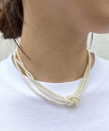 【WEB限定】パール3連ストラップネックレス