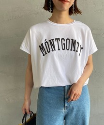[MICA&DEAL/マイカアンドディール] 別注 MONTGOMRY フレンチスリーブロゴプリントTシャツ