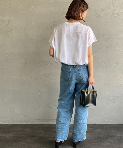 MICA&DEAL（マイカ＆ディール）の「[MICA&DEAL/マイカアンドディール] 別注 MONTGOMRY フレンチスリーブロゴプリントTシャツ（Tシャツ/カットソー・レディース・ホワイト/ブラック/グリーン・F）」の10枚目の写真