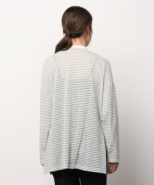 Uncut Bound（アンカットバウンド）の「CHIGNON(シニヨン) シア―ボーダーロンT（Tシャツ/カットソー・レディース・ホワイト/ブラック・FREE）」の3枚目の写真