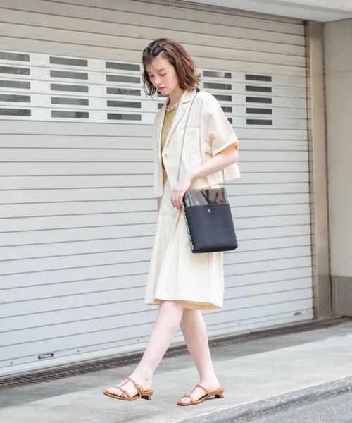 idem(イデム)の「【ZOZOTOWN限定】short sleeves jacket/ショート丈コットンジャケット(テーラードジャケット・レディース・ブラック/アイボリー/スモークピンク・FREE)」の18枚目の写真