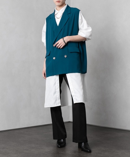 Adoon plain(アドーンプレーン)の「【Adoon plain】ダブルテーラードジレ(ベスト・メンズ・ブラック/ブルー/ライトブラウン・FREE)」の19枚目の写真