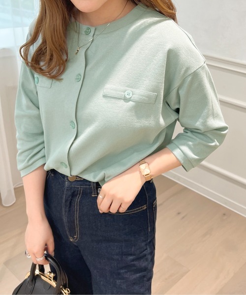 apres jour(アプレジュール)の「カットリブカーディガン【ZOZOTOWN限定アイテム】(カーディガン/ボレロ・レディース・ミント/アイボリー/ピンク・フリー/X-LARGE)」の13枚目の写真