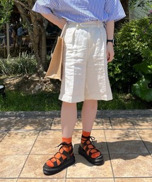 JAPAN MADE  リネンデニム調バミューダパンツ