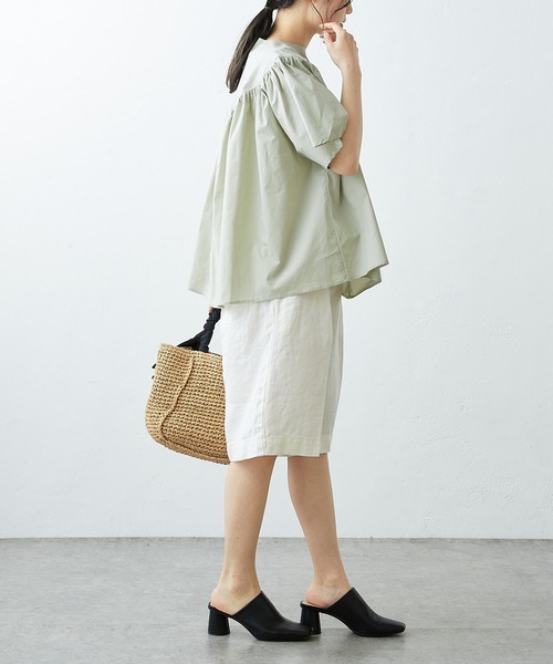 PUAL CE CIN(ピュアルセシン)の「JAPAN MADE リネンデニム調バミューダパンツ(その他パンツ・レディース・グレー/オフホワイト/ナチュラル・FREE)」の18枚目の写真