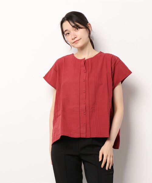 Samansa Mos2（サマンサ モスモス）の「ピンタックワイドブラウス（シャツ/ブラウス・レディース・オフホワイト/レッド/モカ/ブラック・ﾌﾘ-）」の21枚目の写真