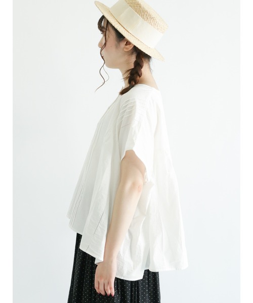 Samansa Mos2（サマンサ モスモス）の「ピンタックワイドブラウス（シャツ/ブラウス・レディース・オフホワイト/レッド/モカ/ブラック・ﾌﾘ-）」の15枚目の写真