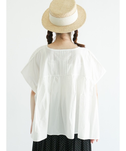 Samansa Mos2（サマンサ モスモス）の「ピンタックワイドブラウス（シャツ/ブラウス・レディース・オフホワイト/レッド/モカ/ブラック・ﾌﾘ-）」の16枚目の写真