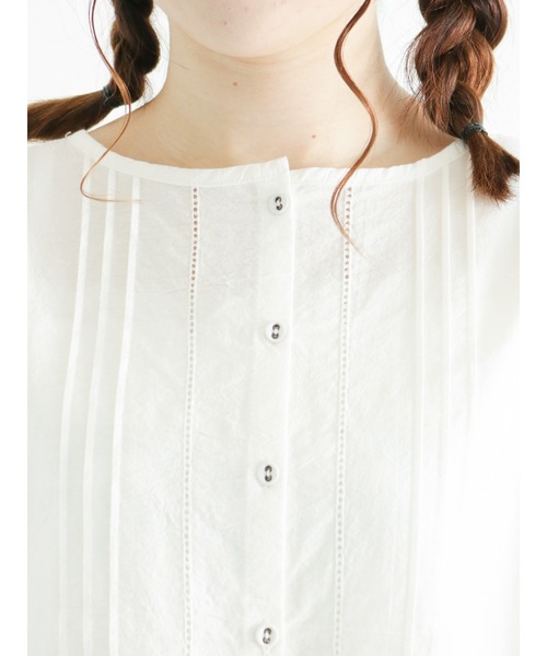 Samansa Mos2（サマンサ モスモス）の「ピンタックワイドブラウス（シャツ/ブラウス・レディース・オフホワイト/レッド/モカ/ブラック・ﾌﾘ-）」の17枚目の写真