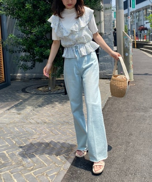 one after another NICE CLAUP（ワンアフターアナザーナイスクラップ）の「フェミニンブラウスインナー2枚セット（Tシャツ/カットソー・レディース・ホワイト/ブラック系その他/ブルー系その他・FREE）」の9枚目の写真