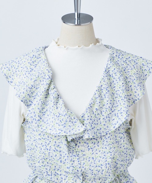 one after another NICE CLAUP（ワンアフターアナザーナイスクラップ）の「フェミニンブラウスインナー2枚セット（Tシャツ/カットソー・レディース・ホワイト/ブラック系その他/ブルー系その他・FREE）」の20枚目の写真