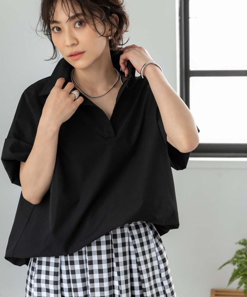 fifth(フィフス)の「ドロストオーバーシャツブラウス(シャツ/ブラウス・レディース・ホワイト/ブラック・M)」の17枚目の写真