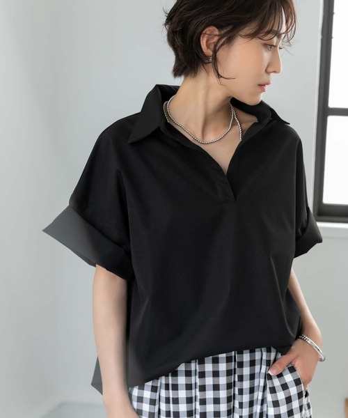 fifth(フィフス)の「ドロストオーバーシャツブラウス(シャツ/ブラウス・レディース・ホワイト/ブラック・M)」の18枚目の写真