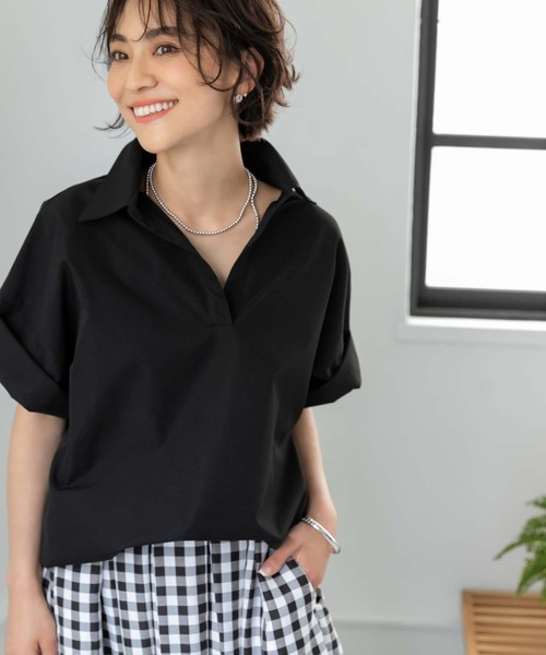 fifth(フィフス)の「ドロストオーバーシャツブラウス(シャツ/ブラウス・レディース・ホワイト/ブラック・M)」の19枚目の写真