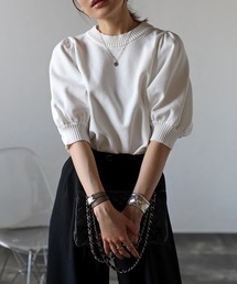 パフスリーブ」に該当するトップス（ホワイト/白色系・半袖