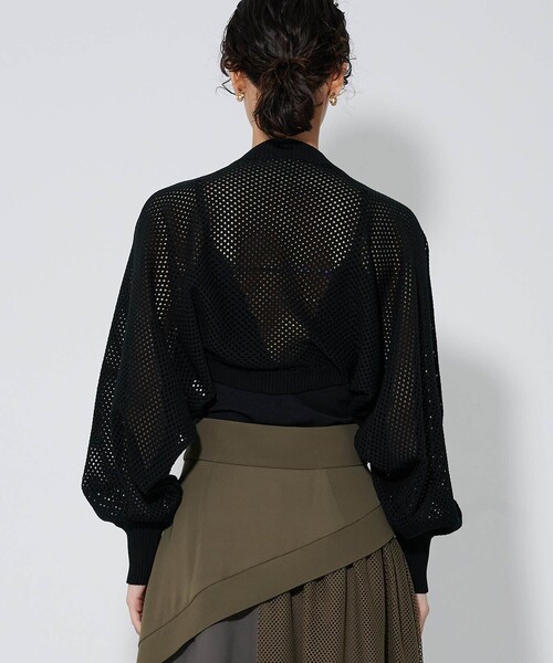 Yori ヨリ　UVメッシュボレロ 黒 CITY TOKYO（シティトウキョウ）の「メッシュニットボレロ