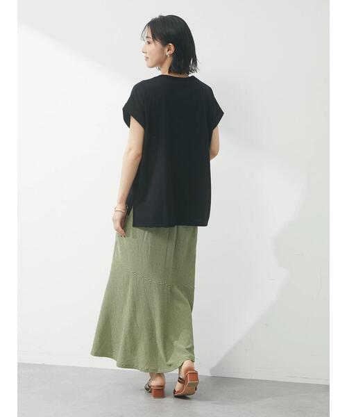 Green　Parks（グリーンパークス）の「・novem9 サッカーギンガムマーメイドスカート（スカート・レディース・ネイビー/イエロー/アイボリー・FREE）」の9枚目の写真