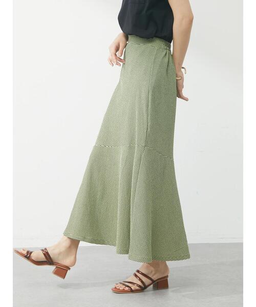 Green　Parks（グリーンパークス）の「・novem9 サッカーギンガムマーメイドスカート（スカート・レディース・ネイビー/イエロー/アイボリー・FREE）」の10枚目の写真