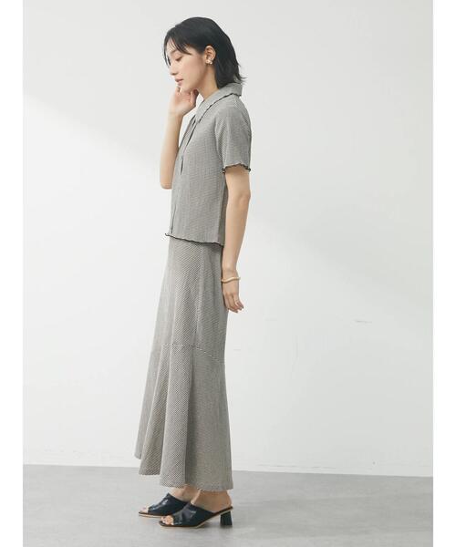 Green　Parks（グリーンパークス）の「・novem9 サッカーギンガムマーメイドスカート（スカート・レディース・ネイビー/イエロー/アイボリー・FREE）」の15枚目の写真