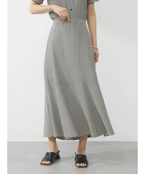 Green　Parks（グリーンパークス）の「・novem9 サッカーギンガムマーメイドスカート（スカート・レディース・ネイビー/イエロー/アイボリー・FREE）」の17枚目の写真