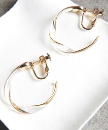 The Rule ザルール:Celadon twist hoop earring :ねじり フープイヤリング
