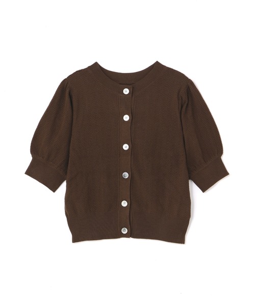 N.（N. Natural Beauty Basic）（エヌエヌナチュラルビューティーベーシック）の「◆変形ジャガードクルーネックニットカーディガン（カーディガン/ボレロ・レディース・オフホワイト/ブラウン/グリーン/ブルー・MEDIUM）」の18枚目の写真