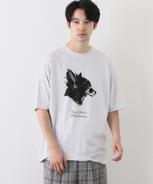 417 EDIFICE(フォーワンセブンエディフィス)の「【Teemu Jarvi / テームヤルヴィ】別注 DOG Tシャツ TENDER(Tシャツ/カットソー・メンズ・チャコールグレー・MEDIUM/LARGE)」の2枚目の写真
