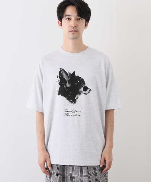 417 EDIFICE(フォーワンセブンエディフィス)の「【Teemu Jarvi / テームヤルヴィ】別注 DOG Tシャツ TENDER(Tシャツ/カットソー・メンズ・チャコールグレー・MEDIUM/LARGE)」の4枚目の写真