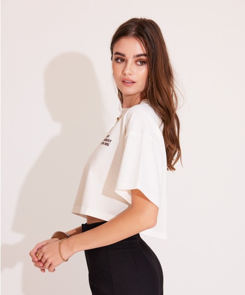 ALEXIA STAM(アリシアスタン)の「Front Message Tee /フロントメッセージT(Tシャツ/カットソー・レディース・ホワイト/ピンク/イエロー・FREE)」の11枚目の写真