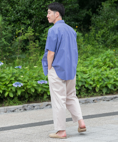 ITEMS URBANRESEARCH（アイテムズ アーバンリサーチ）の「レギュラーカラー ストライプ半袖シャツ（シャツ/ブラウス・メンズ・ライトブルー/ネイビー/ブルー・MEDIUM/LARGE）」の20枚目の写真