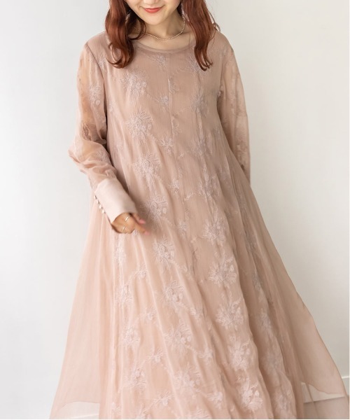 RANDA（ランダ）の「フラワー刺繍フレアワンピース（ワンピース）」 - WEAR