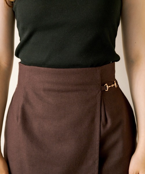 OLIVE des OLIVE（オリーブデオリーブ）の「ラップ風ミニスカート（スカート・レディース・ダークブラウン/アイボリー・FREE）」の14枚目の写真