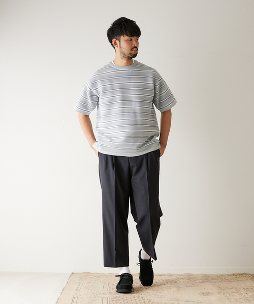 417 EDIFICE（フォーワンセブンエディフィス）の「【allery / アレリ―】 トロピカルウール wide / ワイド（スラックス・メンズ・ネイビー/グレー/ベージュ・SMALL/MEDIUM/LARGE）」の13枚目の写真