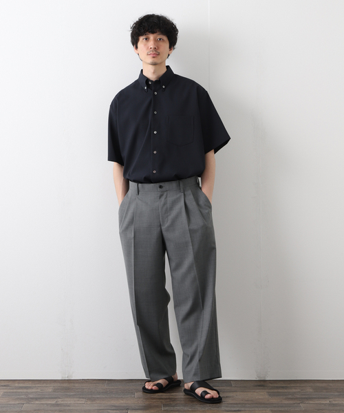 417 EDIFICE（フォーワンセブンエディフィス）の「【allery / アレリ―】 トロピカルウール wide / ワイド（スラックス・メンズ・ネイビー/グレー/ベージュ・SMALL/MEDIUM/LARGE）」の17枚目の写真