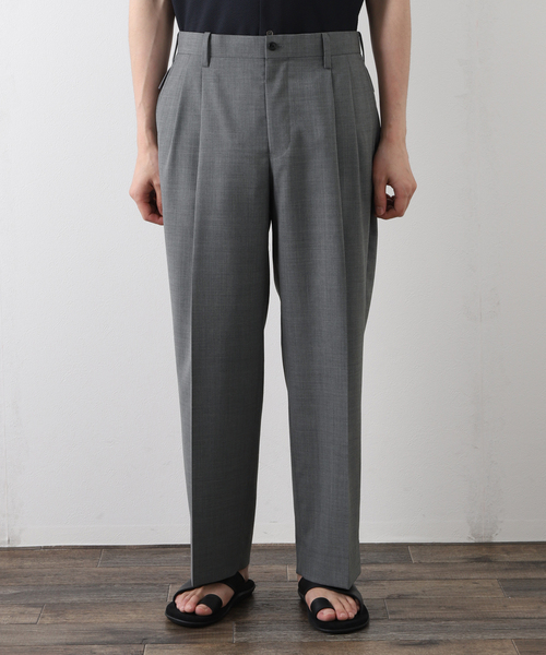 417 EDIFICE（フォーワンセブンエディフィス）の「【allery / アレリ―】 トロピカルウール wide / ワイド（スラックス・メンズ・ネイビー/グレー/ベージュ・SMALL/MEDIUM/LARGE）」の18枚目の写真