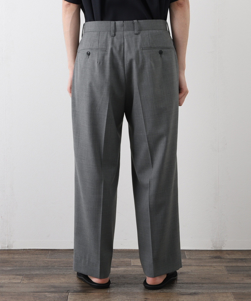 417 EDIFICE（フォーワンセブンエディフィス）の「【allery / アレリ―】 トロピカルウール wide / ワイド（スラックス・メンズ・ネイビー/グレー/ベージュ・SMALL/MEDIUM/LARGE）」の20枚目の写真