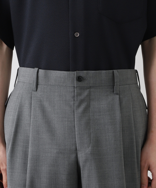 417 EDIFICE（フォーワンセブンエディフィス）の「【allery / アレリ―】 トロピカルウール wide / ワイド（スラックス・メンズ・ネイビー/グレー/ベージュ・SMALL/MEDIUM/LARGE）」の21枚目の写真
