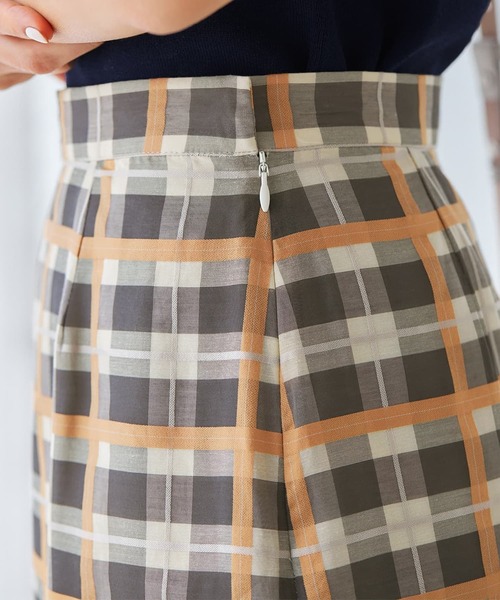 STYLE DELI(スタイルデリ)の「【LUXE】シアーチェック柄ペンシルスカート(スカート・レディース・グレー系/ピンク系・SMALL/MEDIUM)」の13枚目の写真