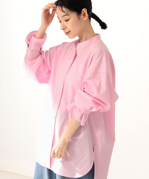Demi-Luxe BEAMS ピンク 光沢ブラウス Demi-Luxe BEAMS（デミルクス 